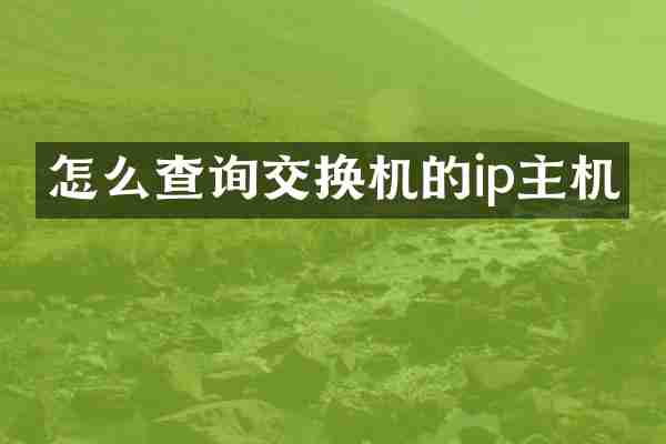 怎么查询交换机的ip主机
