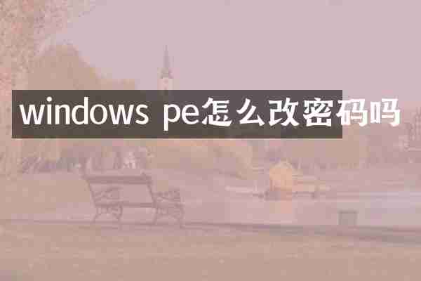 windows pe怎么改密码吗