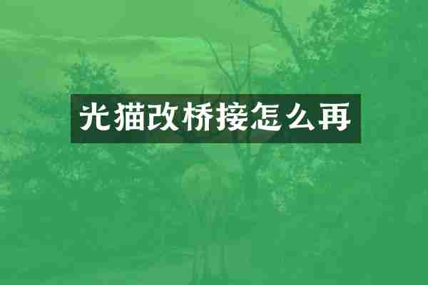 光猫改桥接怎么再