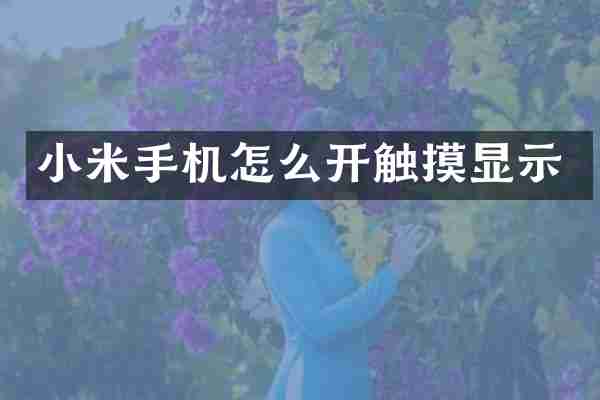 小米手机怎么开触摸显示