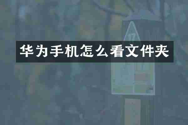 华为手机怎么看文件夹
