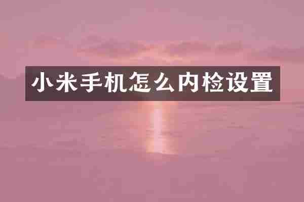小米手机怎么内检设置