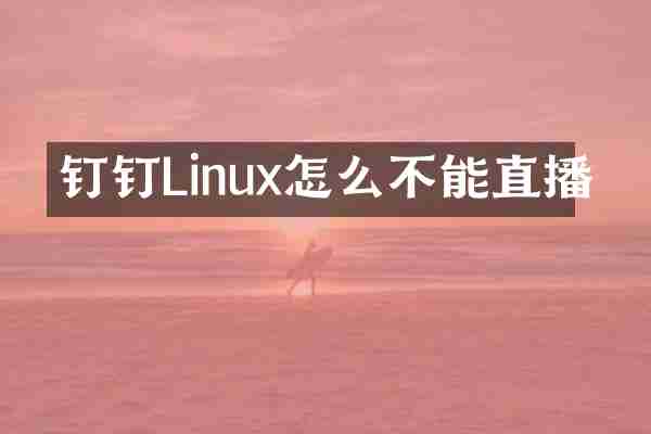 钉钉Linux怎么不能直播