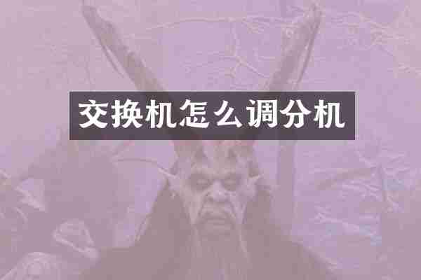 交换机怎么调分机