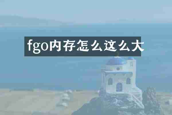 fgo内存怎么这么大