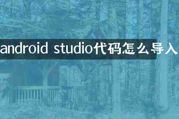 android studio代码怎么导入