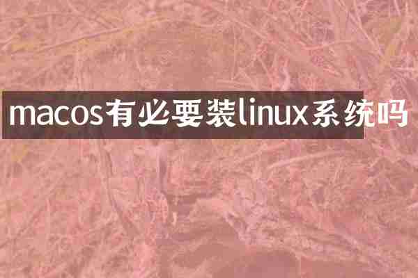 macos有必要装linux系统吗
