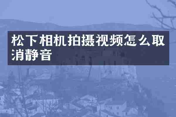 相机拍摄视频怎么取消静音