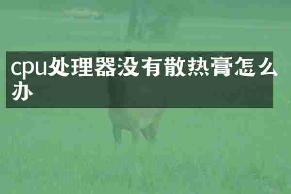 cpu处理器没有散热膏怎么办