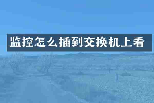 监控怎么插到交换机上看