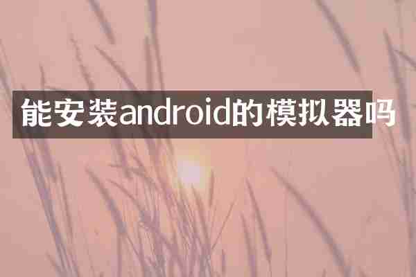 能安装android的模拟器吗