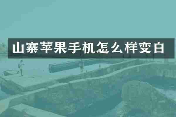 山寨苹果手机怎么样变白