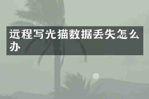 远程写光猫数据丢失怎么办