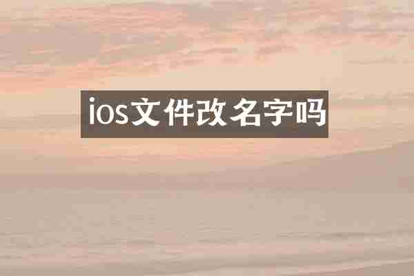 ios文件改名字吗