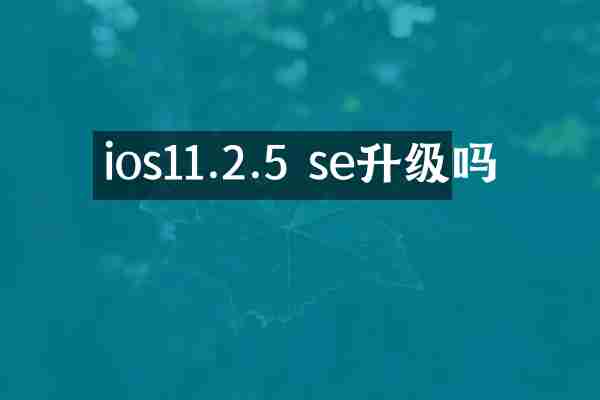 ios11.2.5 se升级吗