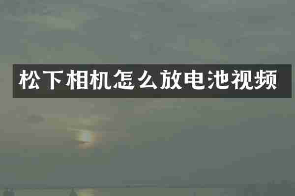 相机怎么放电池视频