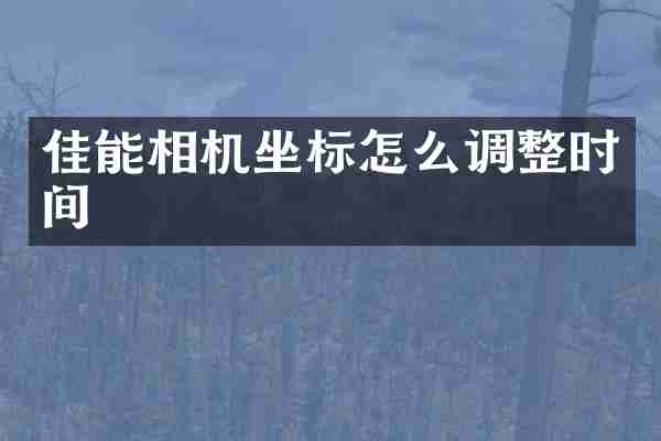 佳能相机坐标怎么调整时间