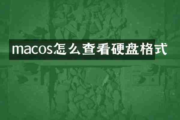 macos怎么查看硬盘格式