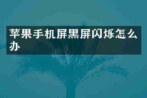 苹果手机屏黑屏闪烁怎么办