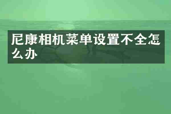 尼康相机菜单设置不全怎么办