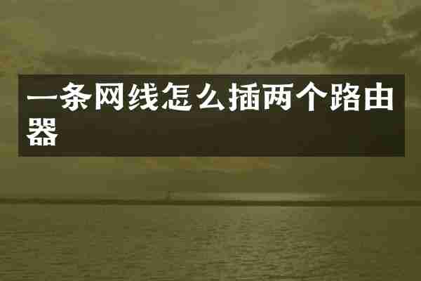 一条网线怎么插两个路由器