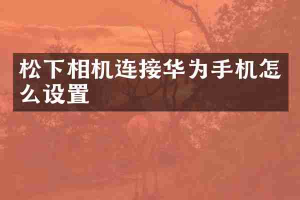 相机连接华为手机怎么设置