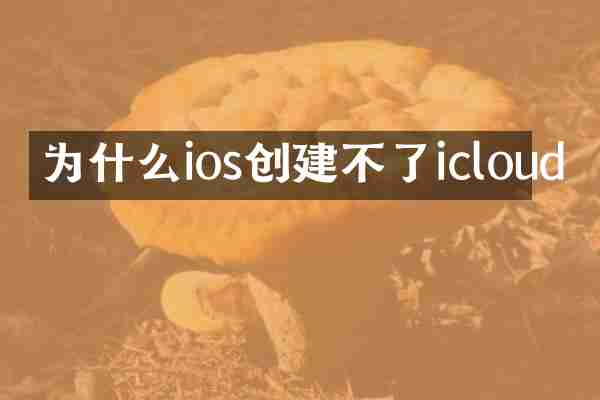 为什么ios创建不了icloud