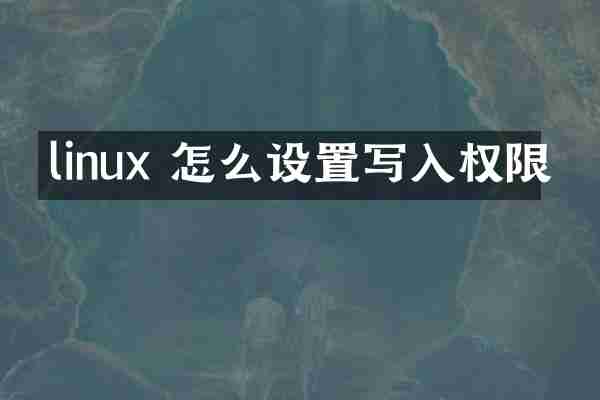 linux 怎么设置写入权限