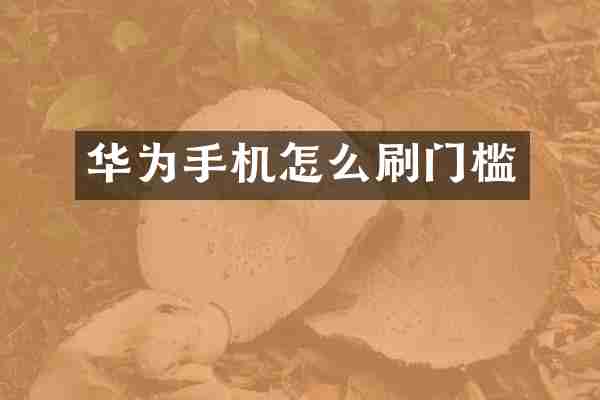 华为手机怎么刷门槛