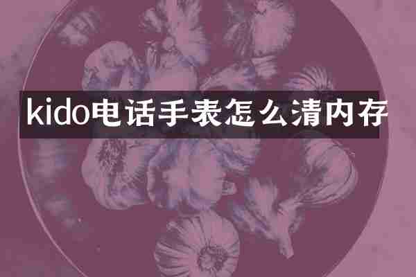 kido电话手表怎么清内存