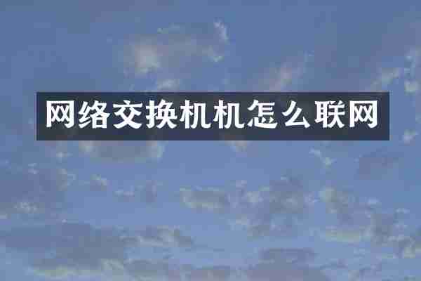 网络交换机机怎么联网