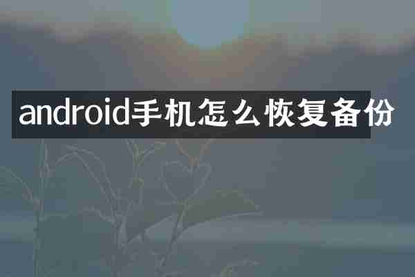 android手机怎么恢复备份