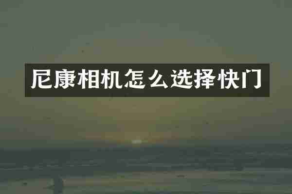 尼康相机怎么选择快门