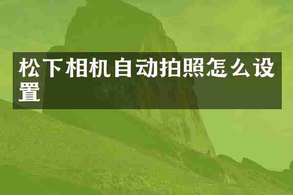 相机自动拍照怎么设置