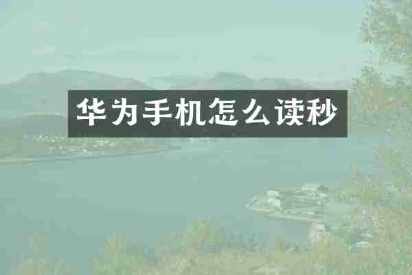 华为手机怎么读秒