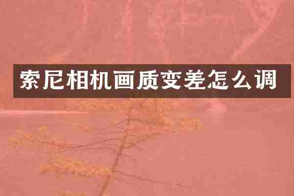 相机画质变差怎么调