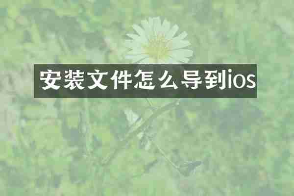 安装文件怎么导到ios