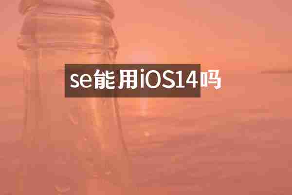 se能用iOS14吗