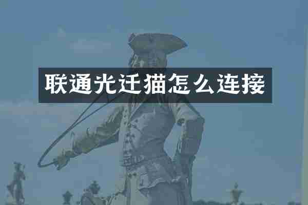 联通光迁猫怎么连接