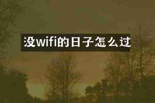 没wifi的日子怎么过