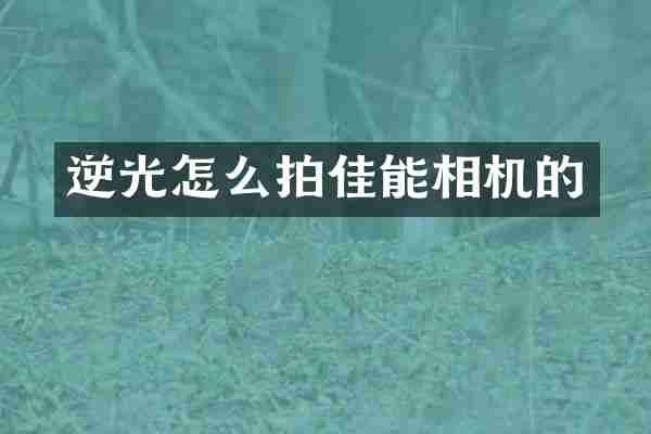 逆光怎么拍佳能相机的