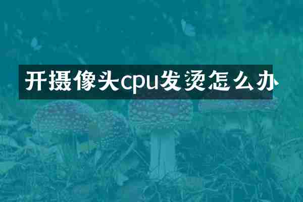 开摄像头cpu发烫怎么办