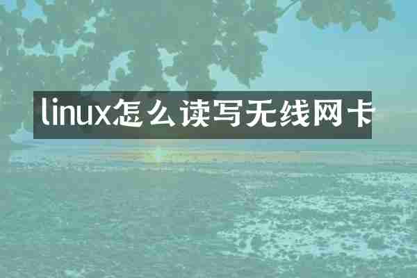 linux怎么读写无线网卡