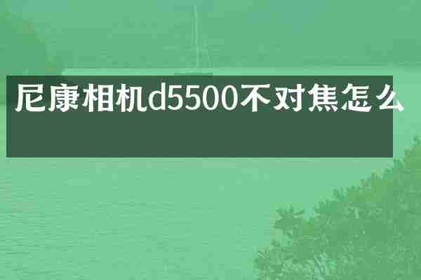 尼康相机d5500不对焦怎么弄