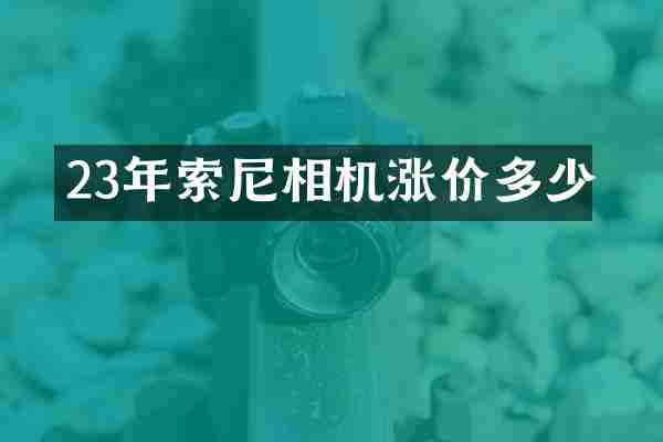 23年相机涨价多少