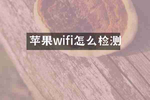 苹果wifi怎么检测