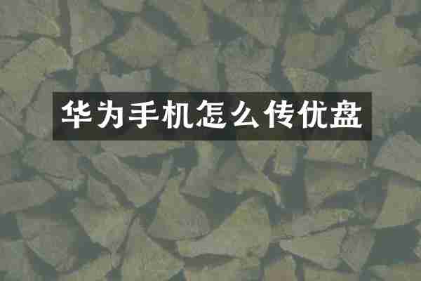 华为手机怎么传优盘