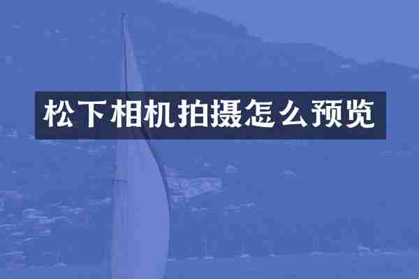 相机拍摄怎么预览