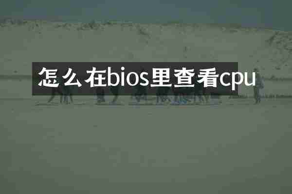 怎么在bios里查看cpu