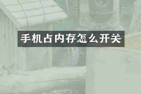 手机占内存怎么开关